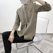  FHDVC022 A Shen Island single~pure edge 271 pieces~ Japanese simple design sense of three-point sleeve shirt top