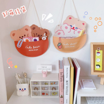 Japanese cute small animal wall hanging storage bag ins Wind girl heart dormitory hanging wall storage bag sundry bag