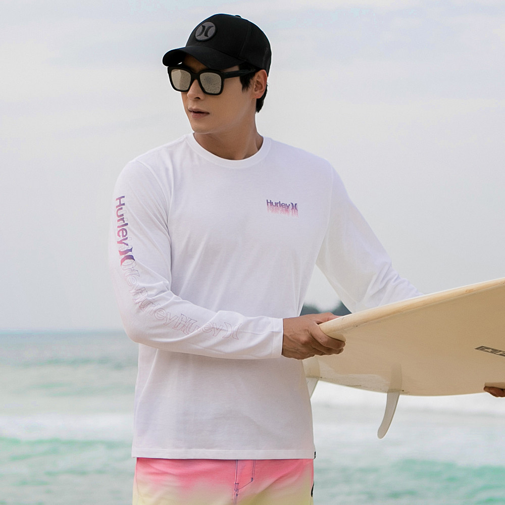 HURLEY Long Sleeve T-shirt Korea Direct Marketing Sports Casual Comfort Male Long Sleeve T-shirt MST570WHL 