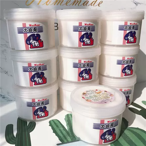 Большой белый кролик ириска верхний клей супер большой ствол пузырька сетка красная грязь, дешевая чисто белая, чем больше, тем быстрее