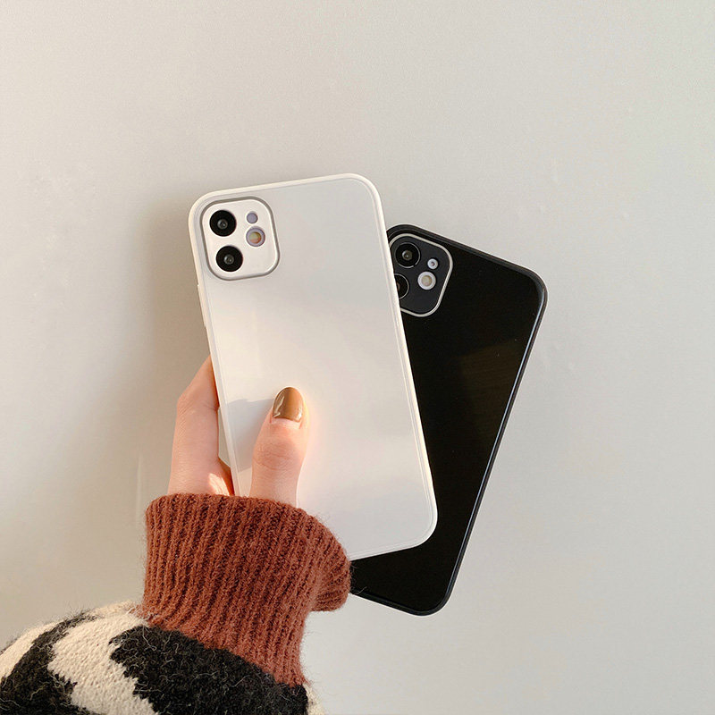 The coil minimal mirror is suitable for iPhone 12 mobile phone case Apple 11 Pro Max XS XR anti-fall 7P 8plus female xmax glass i11