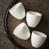 Dehua white porcelain small tea cup Cup Japanese simple light transparent ceramic thin tire kung fu tea set glazed tea cup F