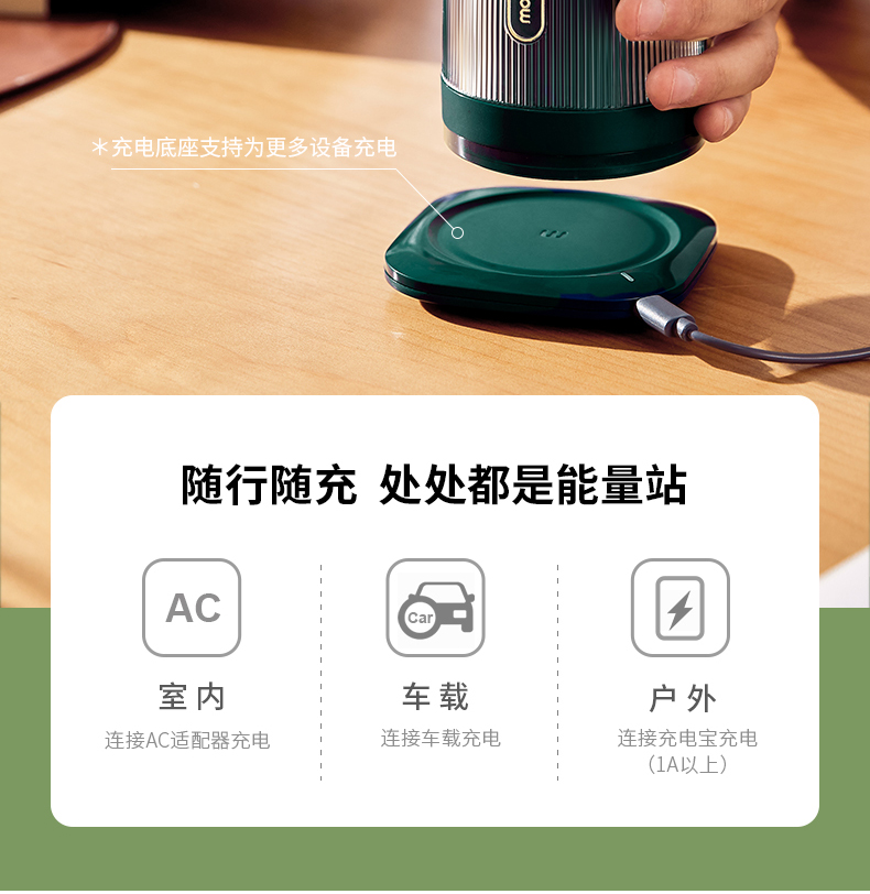 英国 摩飞 无线榨汁杯 300ml 感应充电 满电可榨15杯 图4