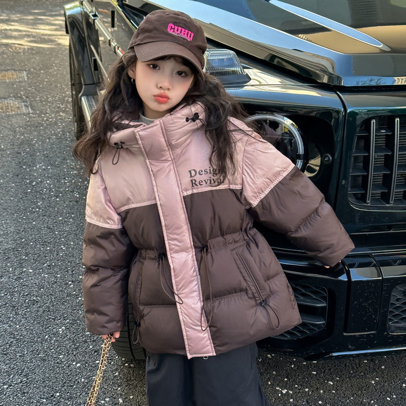 Girl Down Clothing Winter 2023 New Ocean Gas Children White Duck Suede Thickened Winter Dress Girl Mid-Coat Tide-Taobao