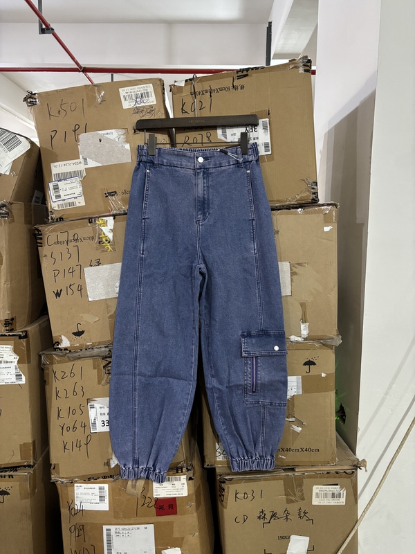 Senjia Women's Denim Jogger Pants, Cargo Style, New Spring/Autumn High Street Denim 4012