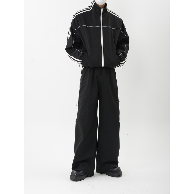 Luce Garment Niche Design Shoulder-Padded Sports Jacket Set with Loose Casual Pants Luce Garment Niche Design Shoulder-Padded Sports Jacket Set with Loose Casual Pants
