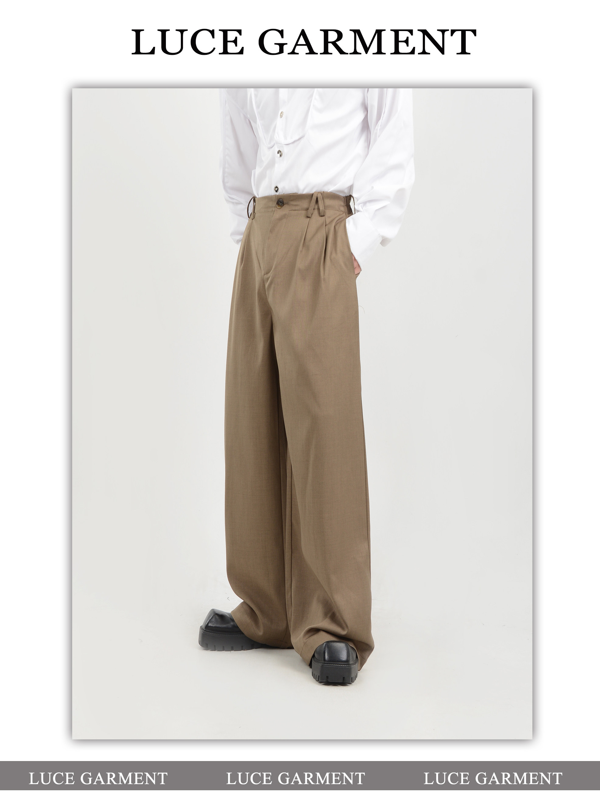 LUCE GARMENT Штаны, повседневные брюки, изысканный стиль, свободный прямой крой 
