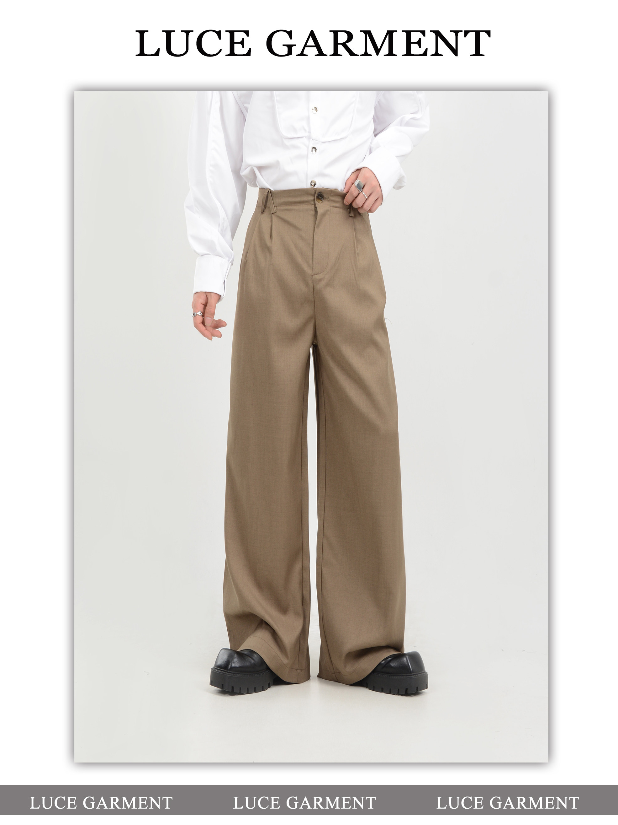 LUCE GARMENT Штаны, повседневные брюки, изысканный стиль, свободный прямой крой 