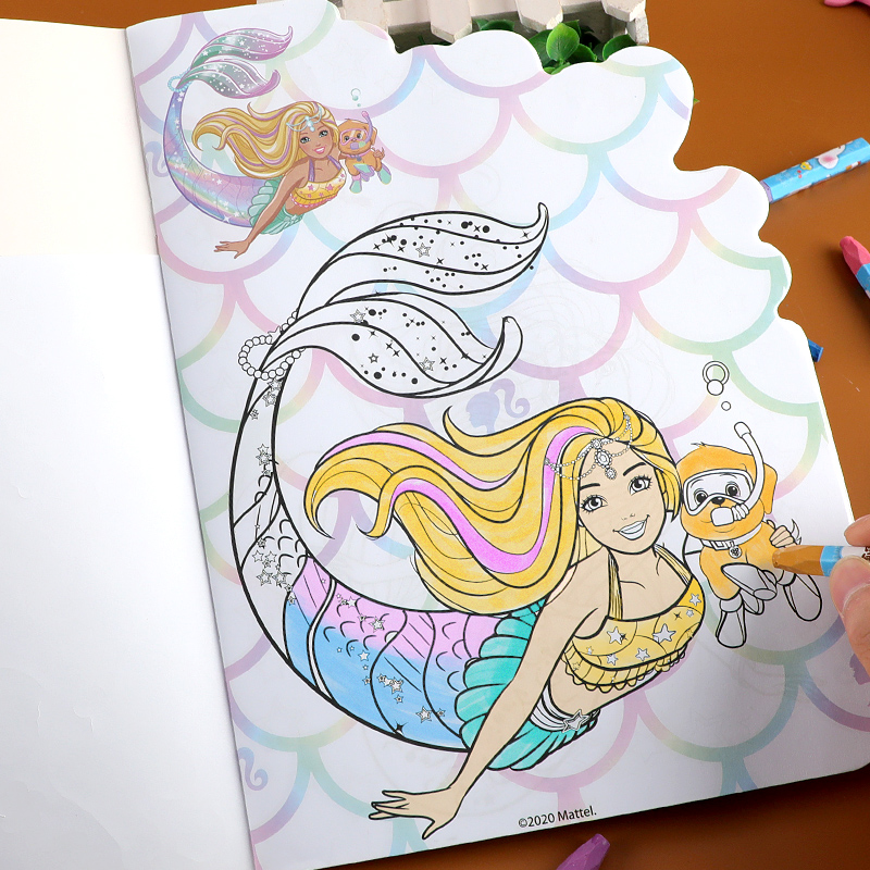 Children's coloring book Barbie princess girl painting book crayon watercolor pen digital coloring graffiti hand-painted book