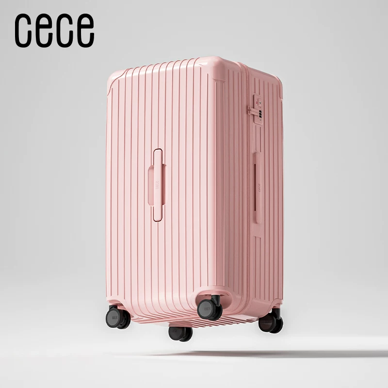 Capacious universal suitcase with zipper, 26 inch, material