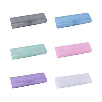 Simple transparent glasses case plastic ultra-light portable old flower