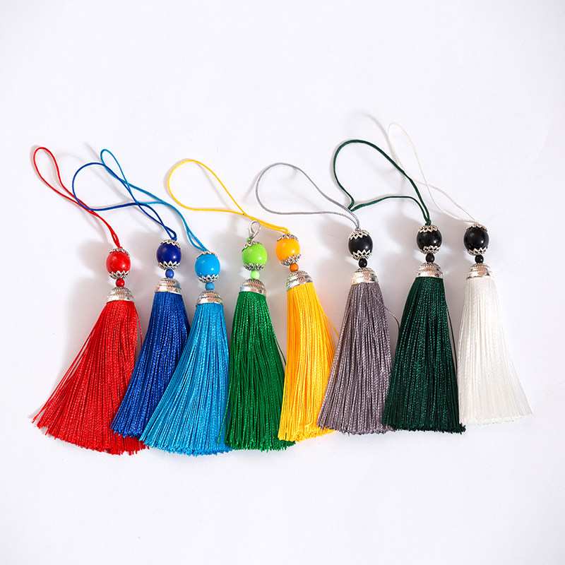 Shifutang Chinese style retro folding fan group fan fan ear handmade tassel pendant fan female fan tassel