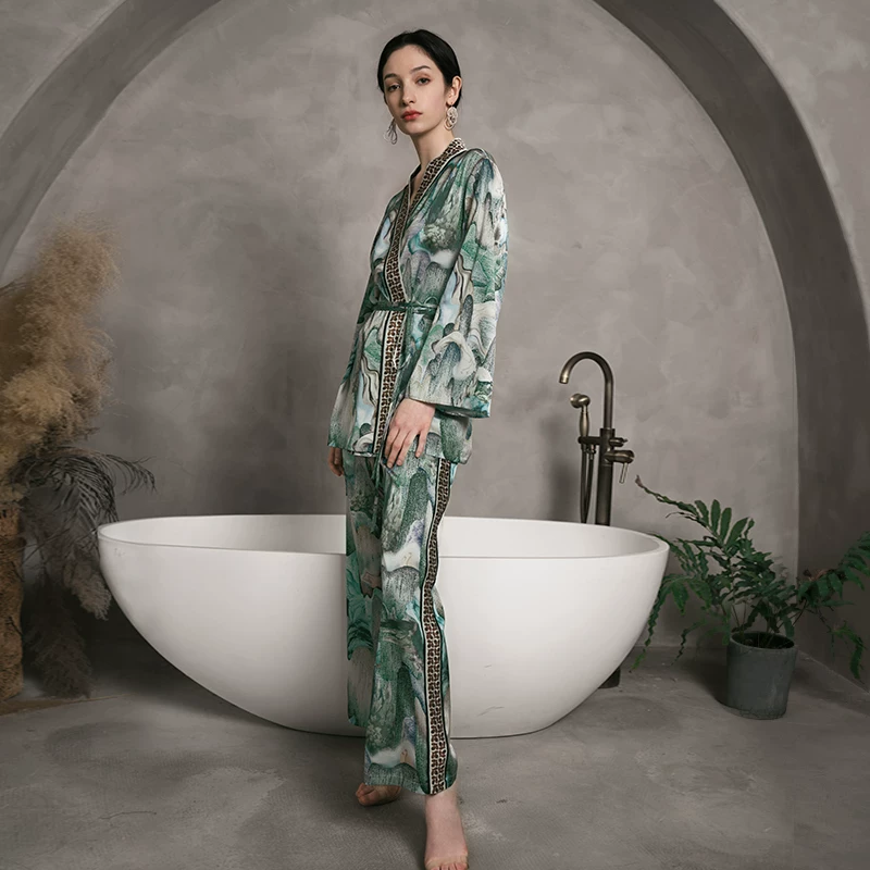 Solo seta Silk pijama, set, bathrobe