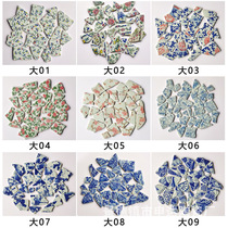 New direct selling blue and white broken porcelain tiles DIY ceramic mosaic irregular graduation design decorative background wall tiles