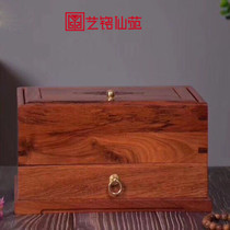 Myanmar Flower Pears Mirror Boxes First Accessories Box Red Wood Original Solid Wood Jewellery Box Dressing Box Wedding Gifts Containing cartridges Lock