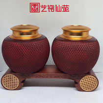 Zambia Blood Honolulu Flowers Tea Leaf Jars Large Hens Blood Red Undertone of Play Engraving Pendulum Pieces Collection Gifts