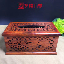 Large Red Acid Branches Hollowed-out Tissue Box Living-room Drawing Cardboard Box minimalist solid wood Home Wood Paper Crate