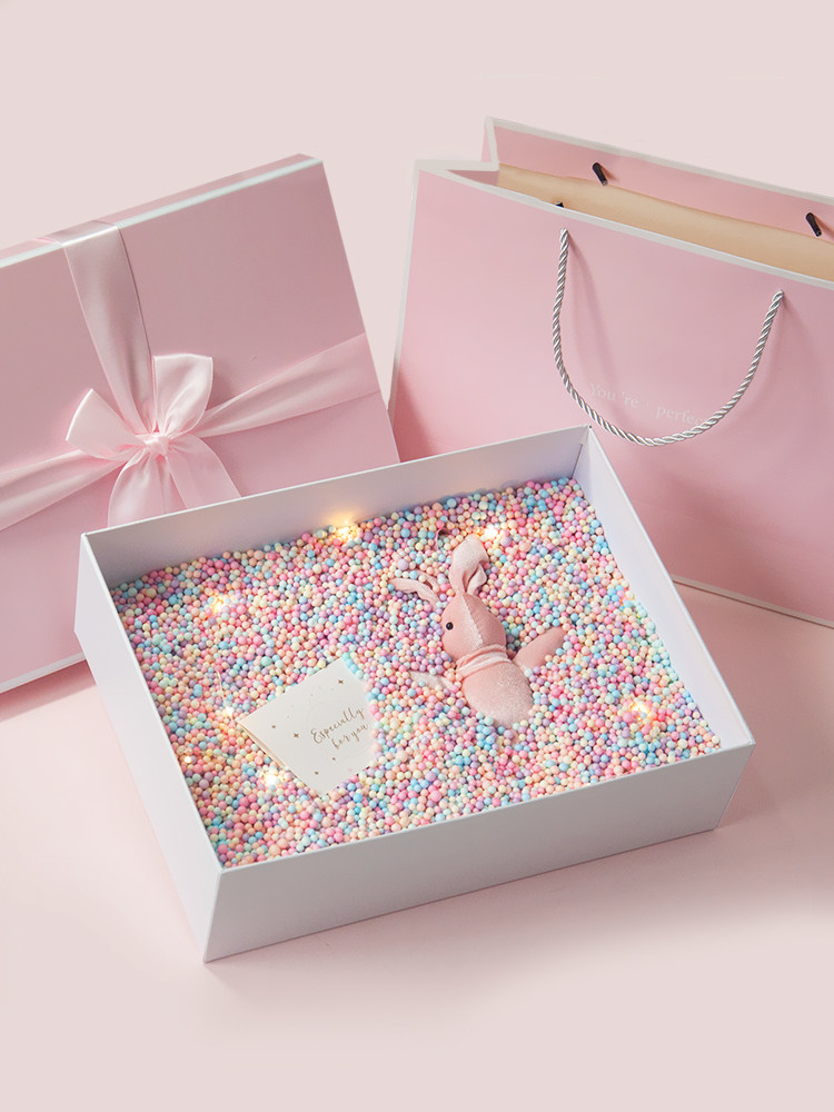 Gift box Valentine's Day high-grade large gift cosmetics gift box Empty box packaging Pink Girlfriend birthday Tanabata