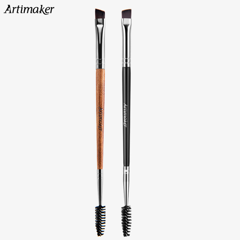 Brow Brush Spiral Brush With Double Head Bevelled Flat Head Eyelash Brush With Brow Brow Brow Brow/Brow With Portable Eyebrow Powder Brush