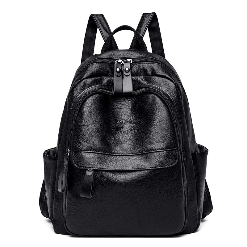 Women's Backpack 2024 New Trendy Korean Style Versatile Fashionable Soft Leather Women's Backpack Internet Celebrity Travel Bag Women's Small Bag