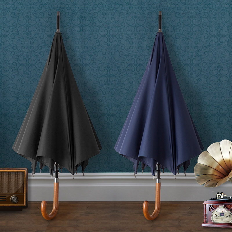 Long Handle Umbrella Sen Retro Simply Chinese Wind Men Business Umbrella Automatic Double Umbrella Reinforced Parkwind Umbrella