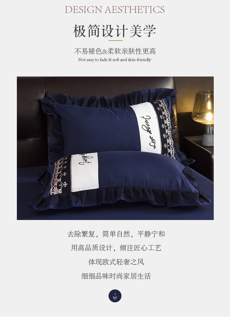 Roland Home Textiles chính thức hàng đầu lưới màu đỏ đơn giản phong cách Bắc Âu ga trải giường bốn mảnh bông chăn ga trải giường O - Bộ đồ giường bốn mảnh