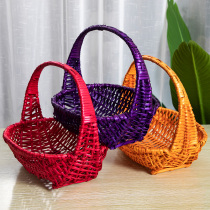 Willow fruit basket Rattan vegetable basket Portable flower basket Dance props basket Gift packaging basket Picnic basket storage basket