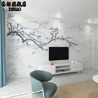 Новые китайские телевизионные фоновые обои для сливы Blossm Simple Family Special Popular Sofa Wall Clate 8d Machime приходите домой