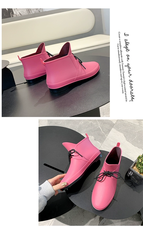 Phiên bản Hàn Quốc của giày mưa thời trang nữ ngắn ống mưa giày nước thấp mua rau không thấm nước nhà bếp giày cao su chống trượt nhà hàng giày công sở