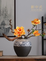 Living room high-grade decorative table vase modern simple sofa dining table flower arrangement Chinese ceramic flower decoration
