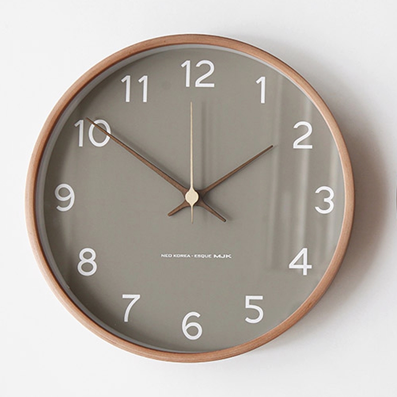 Chinese style retro wood electronic hanging wall clock home modern light lavish sticking wall hanging bell new fashion solid wood clock
