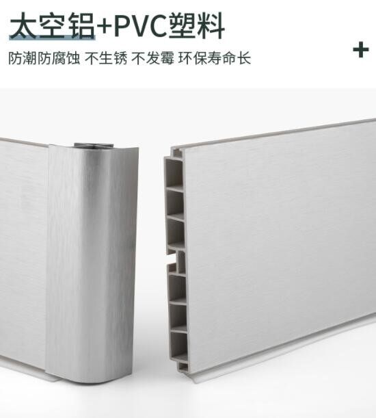 Base line waterproof embedded 6cm white cabinet cover ugly baffle edge strip brushed bottom corner line black