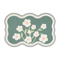 (Self-operated) Water-absorbing and quick-drying retro spring bathroom shower room kitchen elastic non-slip bathroom floor mat