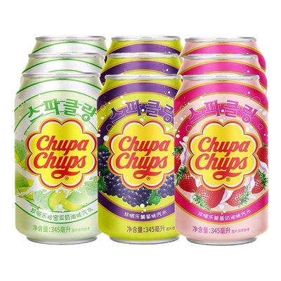 【珍啵乐】韩国进口草莓汽水345ml*9