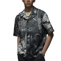 (Self-operated) JORDAN Nike mens short-sleeved cardigan lapel layered thin top printed T-shirt FV7312-133