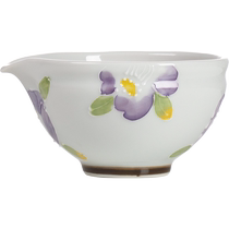 Japan imported hand-painted purple orchid teapot Japanese-style side handle Jisu Gong tea cup fair cup tea set