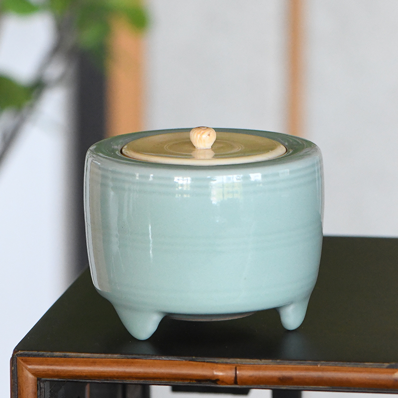 Japanese Imperial Room Skilled Workers 2nd Generation visit Su Shan Qing Porcelain Triped Incense Stove Smoked Incense Stove Ceramic Vehicle-Taobao