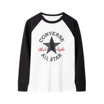 (Self-operated) Converse childrens clothing boys long-sleeved T-shirt new spring and autumn girls tops medium and large childrens bottoming shirts