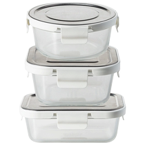 (Self-operated) Lock and Lock crisper stainless steel cover high temperature resistant glass microwave oven with rice refrigerator storage box