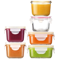 (Self-operated) Glasslock imported baby food box heat-resistant tempered glass small packaging fresh-keeping box