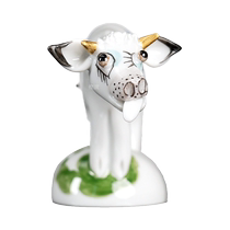 (Self-operated) German MEISSEN porcelain zodiac signs year of the ox painted gold animal porcelain sculptures