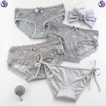 Urban sexy beauty underwear ladies black lace sexy students Korean transparent non-trace low-waisted thong inside