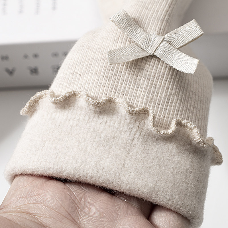 Girls thin velvet leggings spring and autumn thickened cotton wool children wear long pants fleece