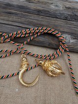 Gold-plated version of disaster relief silk rope copper grade 24K gold with colorful rope exquisite in kind