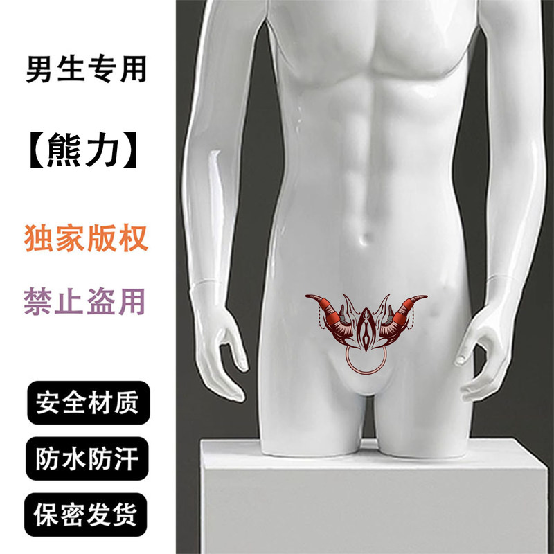 Men's Special Tattoo Stickers, White Tiger Succubus Herbal Juice, Waterproof, Sweat-Proof, Long-Lasting, Private Sm Stickers, Couple Games