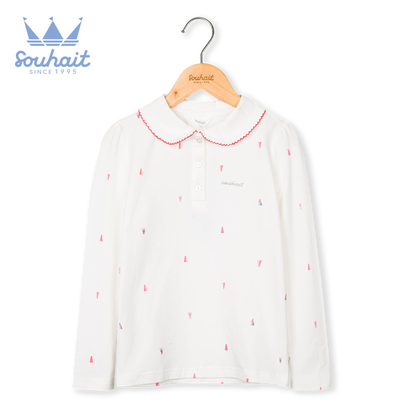 Long Sleeve T-Shirt nước Child Girl 2019 mùa thu ăn mặc mới vừa trẻ em búp bê thời trang cổ áo Full-in Polo Shirt