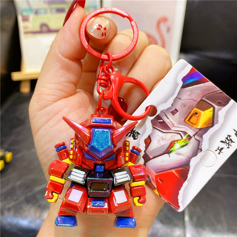 Internet-Famous Anime Cartoon Transformers Mecha Warrior Keychain Pendant Student Gift Backpack Decoration Key Chain