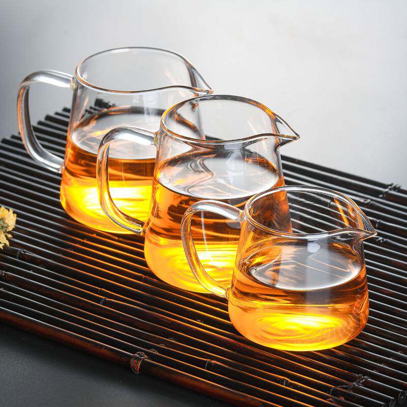 Heat Resistant Glass Fair Cup Tea Leak Suit Thickened Glass Male Cup Tea Kelp Filter tea Tea Duct Accessories