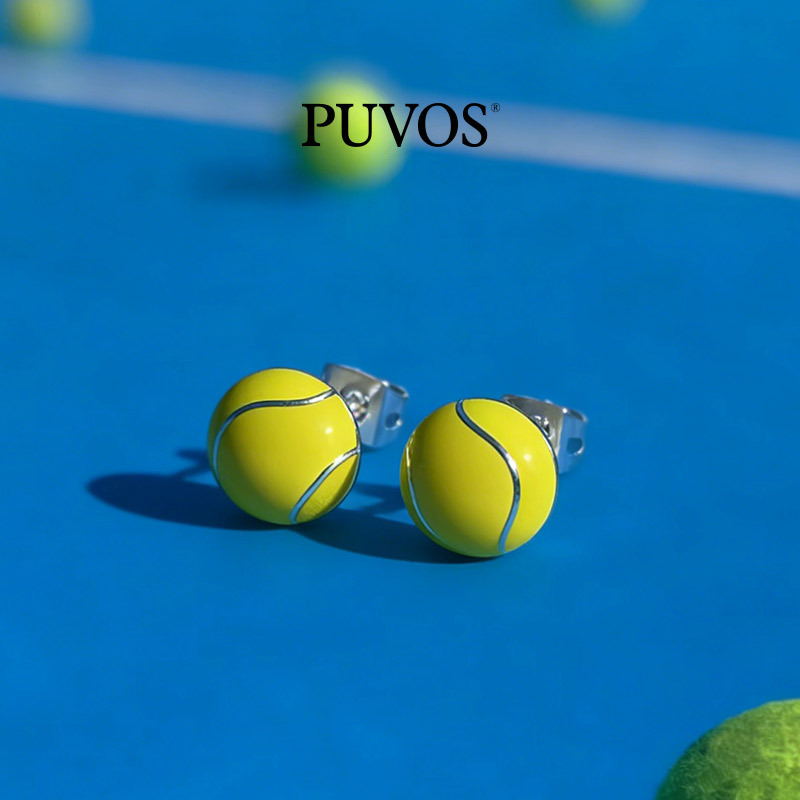 Puvos Minimalist and Unique Tennis-Inspired Earrings with a Sense of Design and a High-End Feel
