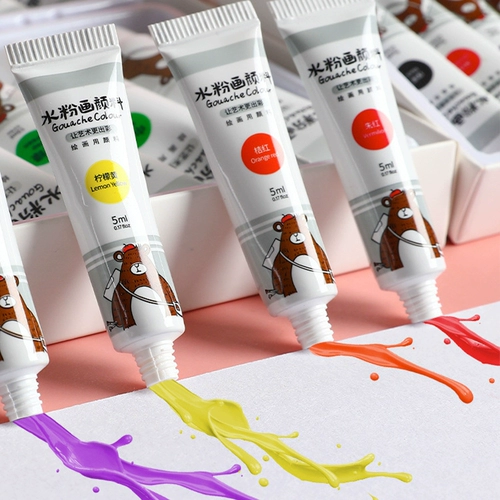 Пигментированная гуашь, художественный детский профессиональный комплект для школьников, 12 цветов, можно стирать, 24 цветов